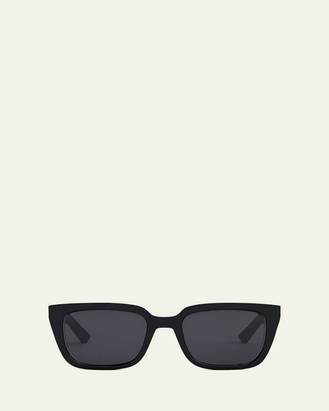 Men's Dior B27 S2I Rubber Logo Square Sunglasses